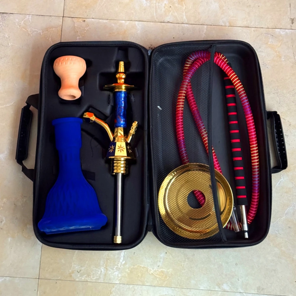 Arabic Shisha Set with Bag Single Tube Hookah ConvenientShisha Kettle Set Portable Hookah Kit for Smoking Shisha Accessories