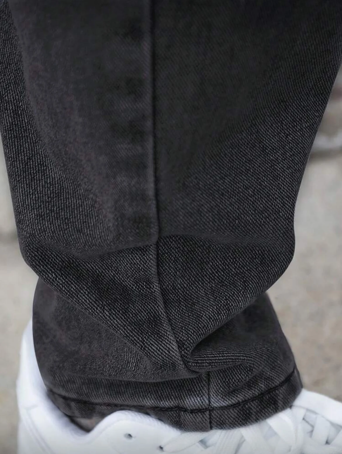 جينز مستقيم فضفاض للرجال، رمادي غامق عتيق مغسول، ملابس يومية غير رسمية، مريح ومتعدد الاستخدامات، جميع المقاسات