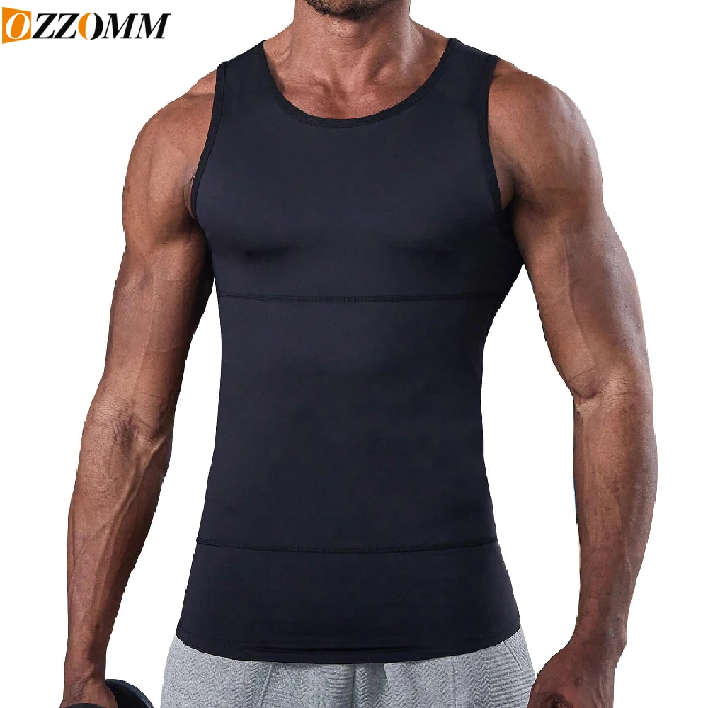 1PCS Men's Abs Abdomen Control Shapewear Vest, Compression Slimming Workout Tank Top, Chest Tightening Body Shaper Undershirt