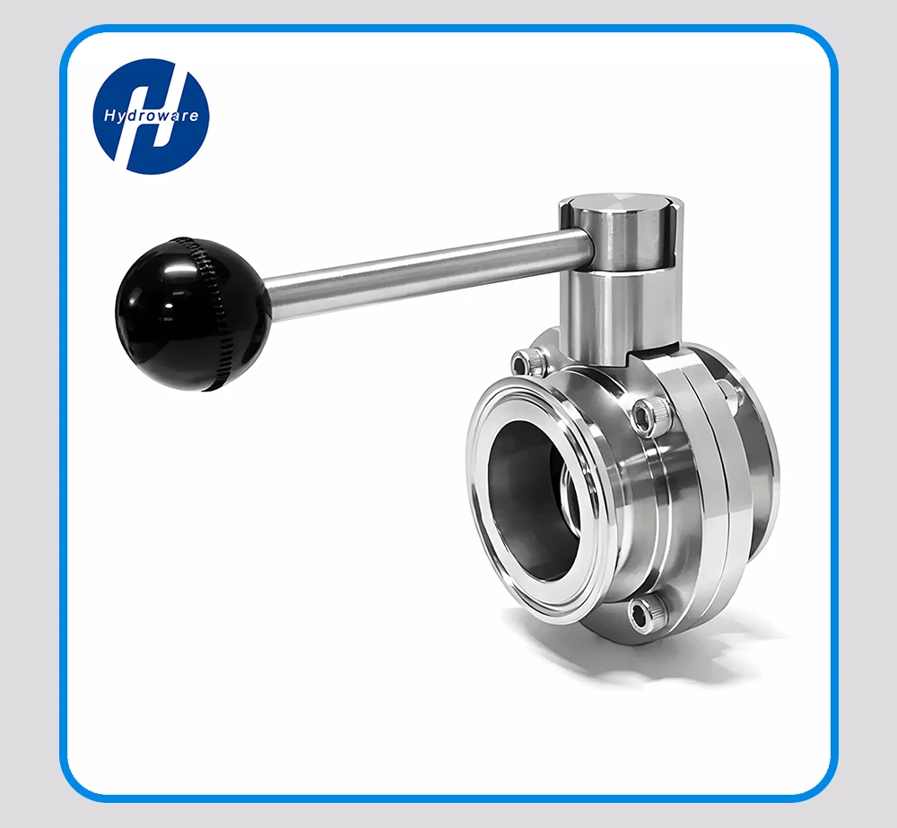 304 Edelstahl Sanitär-Tri-Clamp-Absperrklappe OD 50,5 64 77,5 91 106 119mm Lebensmittelqualität Spiegelpoliert Auslaufsicher für Molkereien – Detail 4