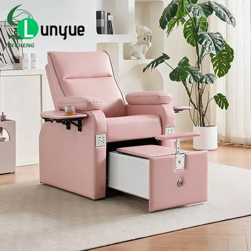 Adjustable Deluxe Foot Therapy Chair Tubular Spa Pedicure Seat for Nail Art Home Use Comfortable Relaxation Furniture