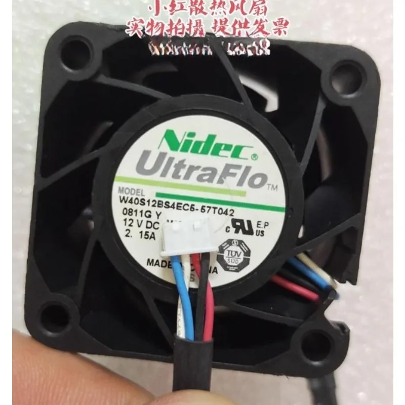 New Cooler Fan for NIDEC W40S12BS4EC5-57T042 4028 12V 2.15A Large Air Volume 4 Wire PWM Cooling Fan 4cm 40 * 40 * 28cm