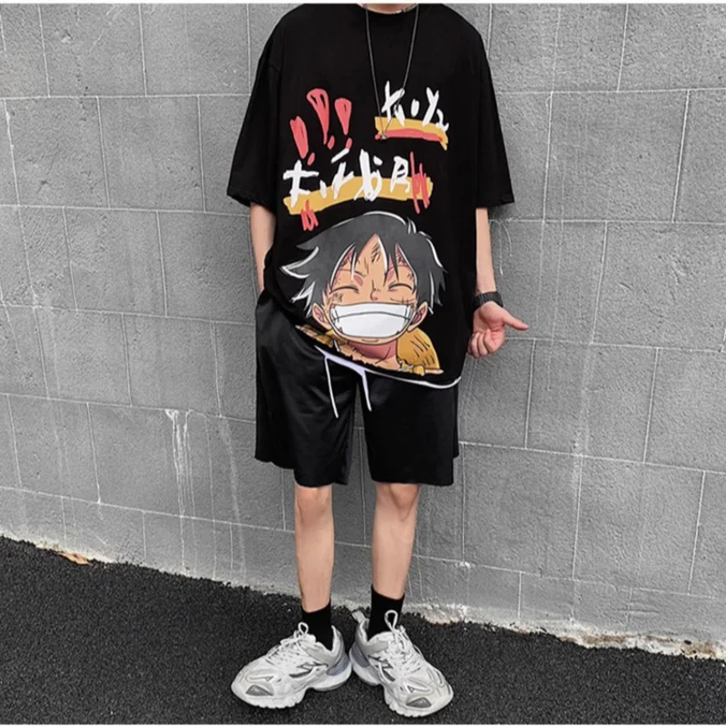 Летняя уличная футболка с короткими рукавами для мальчиков и девочек 3D Pirates Voyager Nami Roronoa Zoro Luffy с принтом Летняя футболка из ледяного шелка Повседневный топ