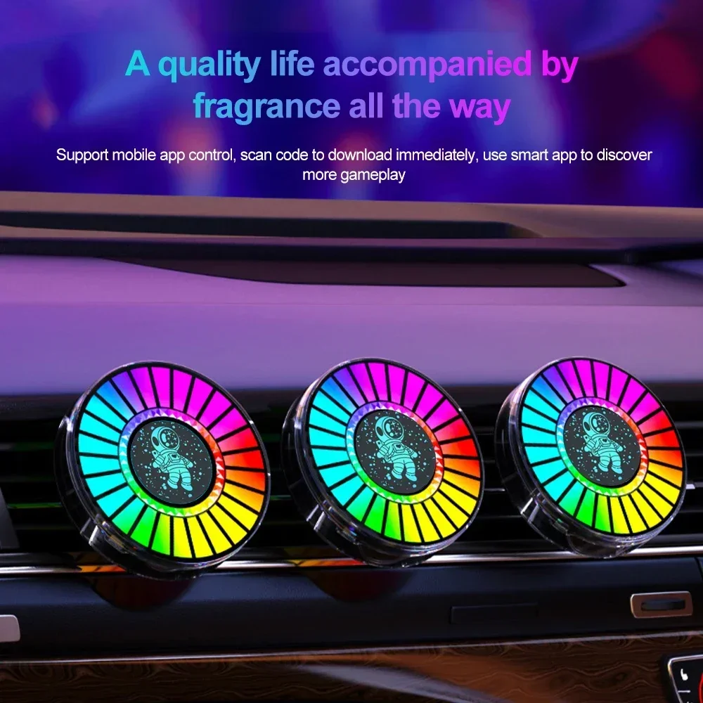 Music Rhythm Lights for Car, Air Freshener, LED Car Atmosphere, Sound Control, Voice Rhythm, Ambient Pickup Lamp, 26 Colors