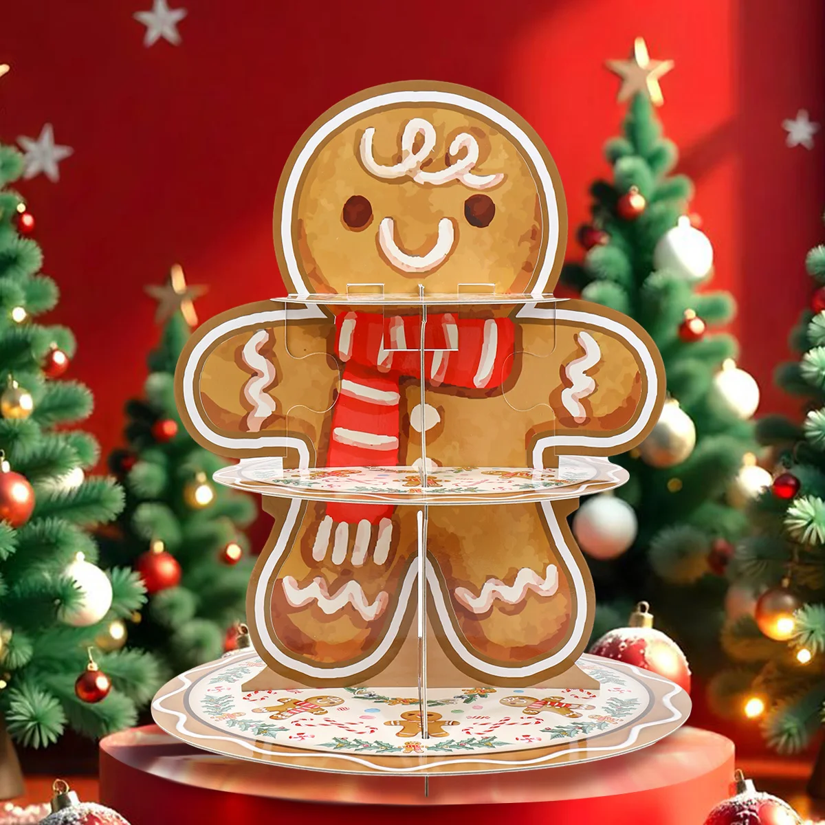 3 Tier Christmas Cake Stand Christmas Decoration for Home 2025 Cake Dessert Stand Xmas Ornament Navidad Natal New Year Gift 2026