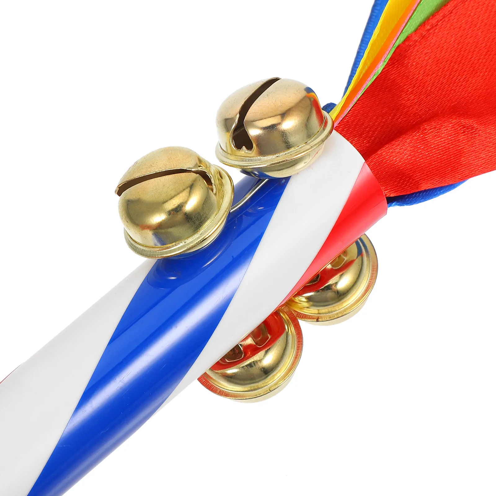 2Pcs Cheering Props Bells Colorful Ribbon Handheld Pom Poms Perfect Fans Cheerleaders Dance Squads Competition Support Shakers