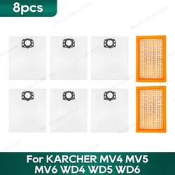 Compatible for KARCHER MV4 MV5 MV6 WD4 WD5 WD6 WD5P WD6P Vacuum Cleaner 2.863-005.0 Hepa Filter Dust Bag Replacement Parts