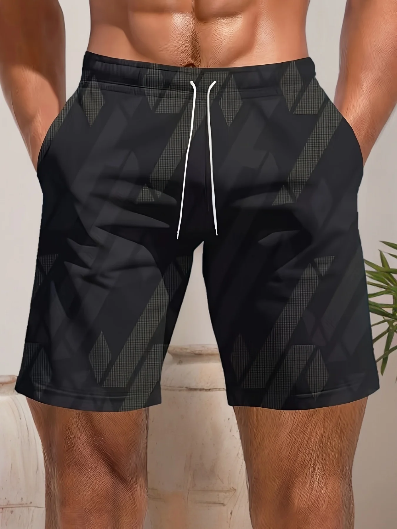 

Men's Shorts Swimming Trunks Quick-drying Grassland Animal Lion Drawstring Beach Shorts Outdoor Hiking Beach Swimwear