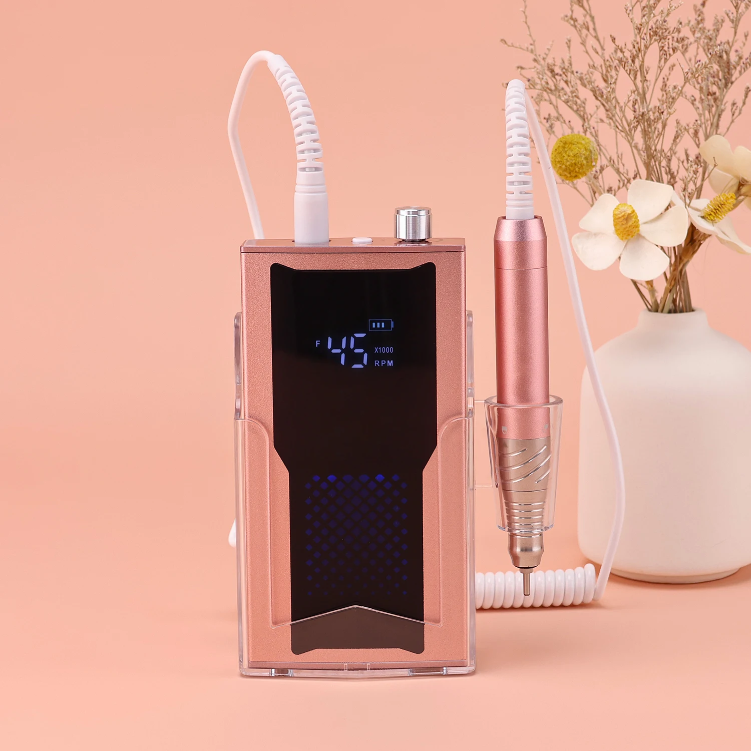 85W Nieuwe Europese Stijl Duurzaam Aluminium 45000 Rpm Borstelloze Hoge Snelheid Stille Oplaadbare Nagelboormachine Boren Efile