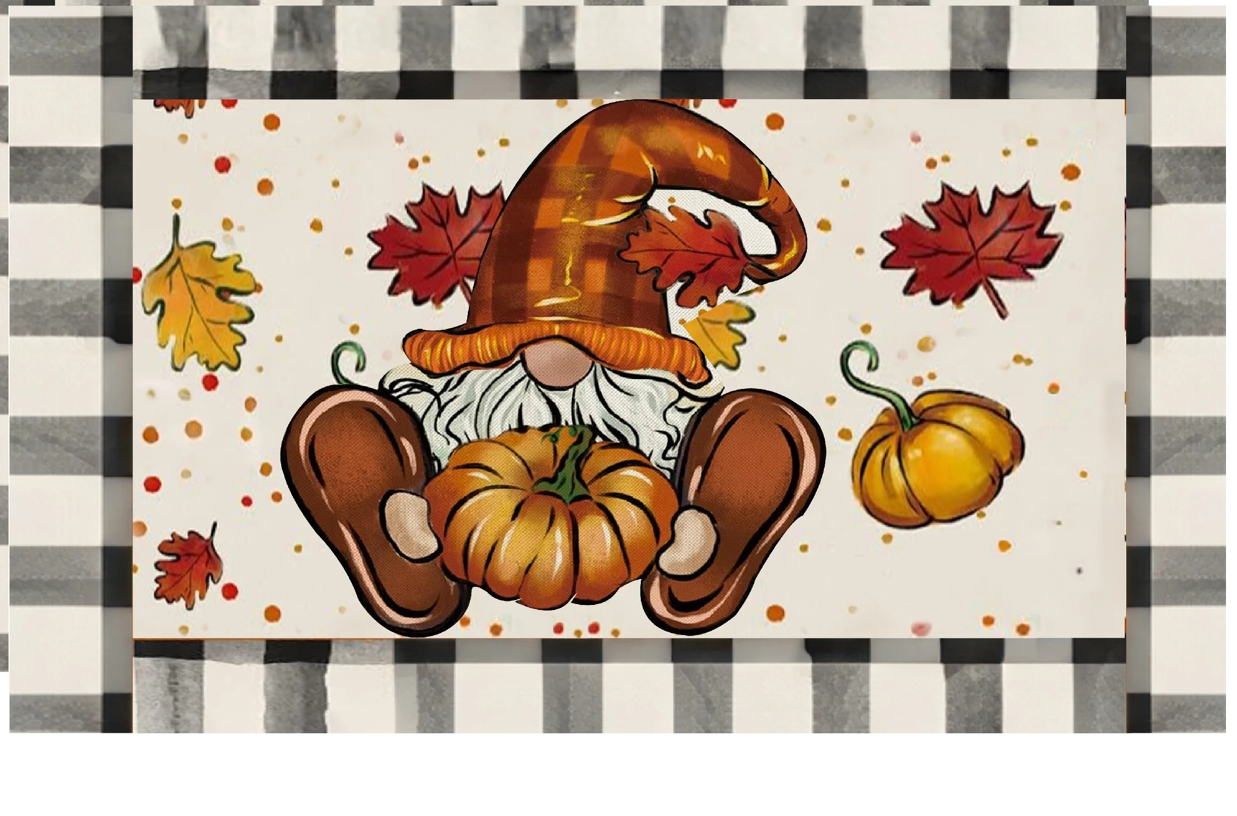 1pc Linen Placemats,Halloween Autumn Thanksgiving Pumpkin Activity Placemat, Western Food Pad, Coffee Table Mat