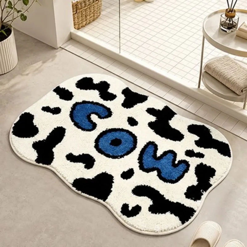 VIKAMA Black White Abstract Symbol Bath Mat Machine Washable Non Slip Entryway Hallway Runner Christmas Holiday Home Decor