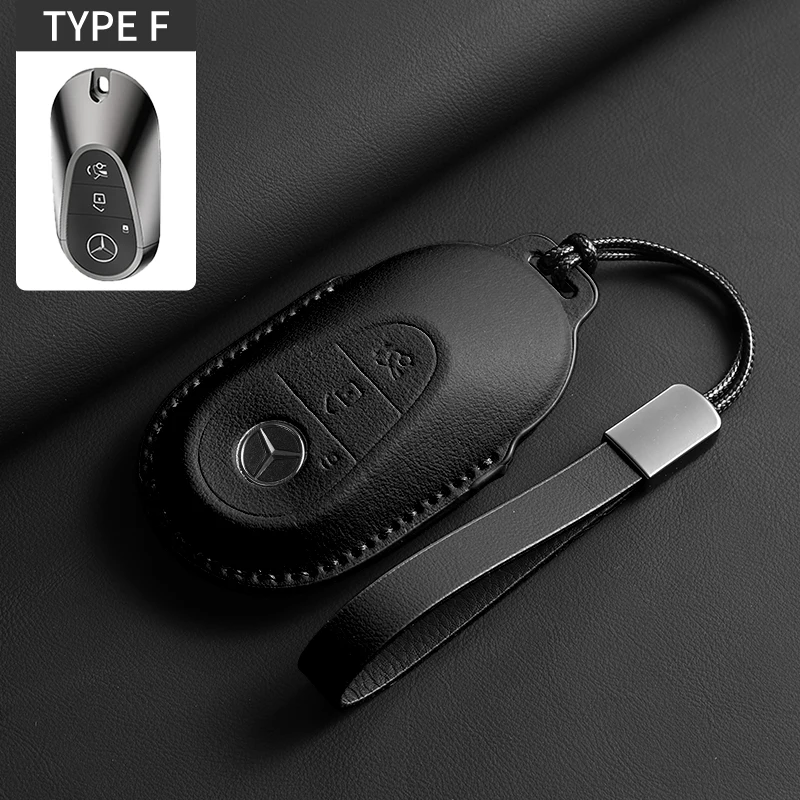 Funda de cuero para llave inteligente de coche, carcasa para Mercedes Benz C E S Class GLC W206 C260 C300 S450 S500 W223 W214 E300 S400