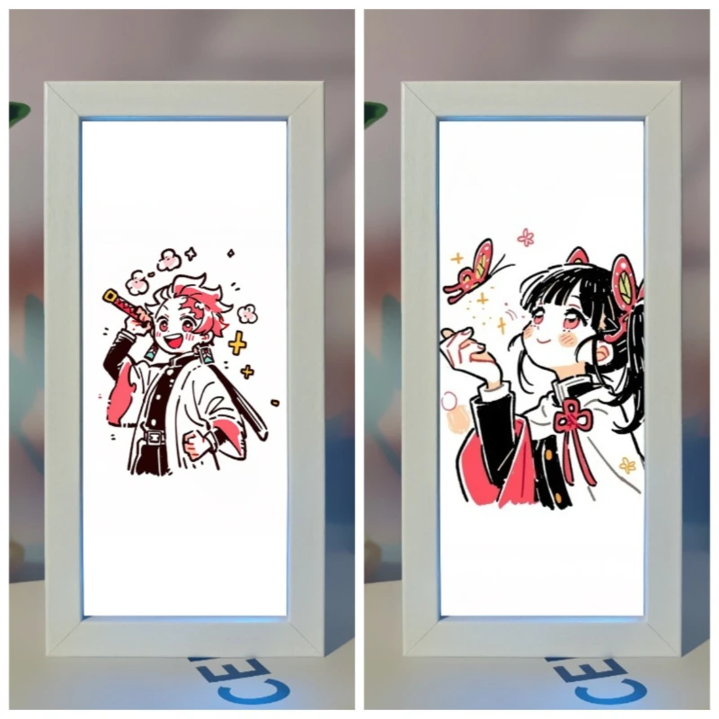 

Demon Slayer Anime Peripherals LED Night Light Kawaii Tanjirou Nezuko Room Desktop Decoration Ambient Lighting Birthday Gift