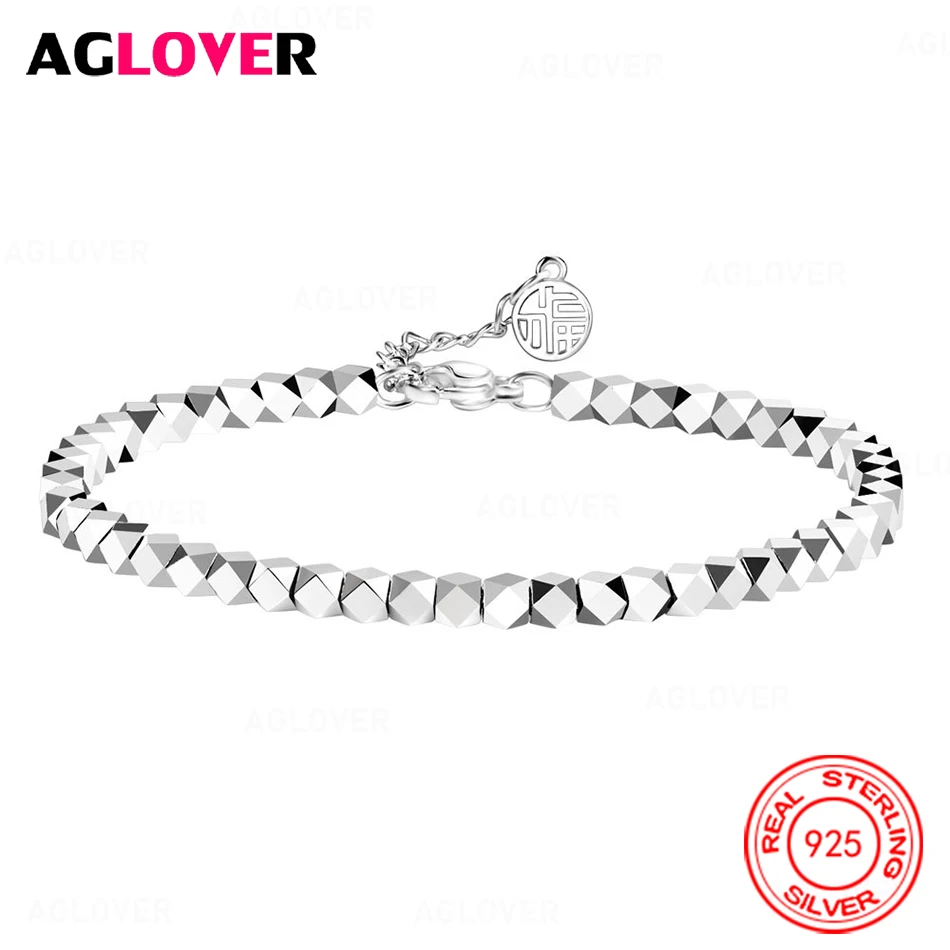 

AGLOVER 925 Sterling Silver Broken Silver A Few Taels Of Blessing Bracelet Cute Fashion Women Gift Jewelry