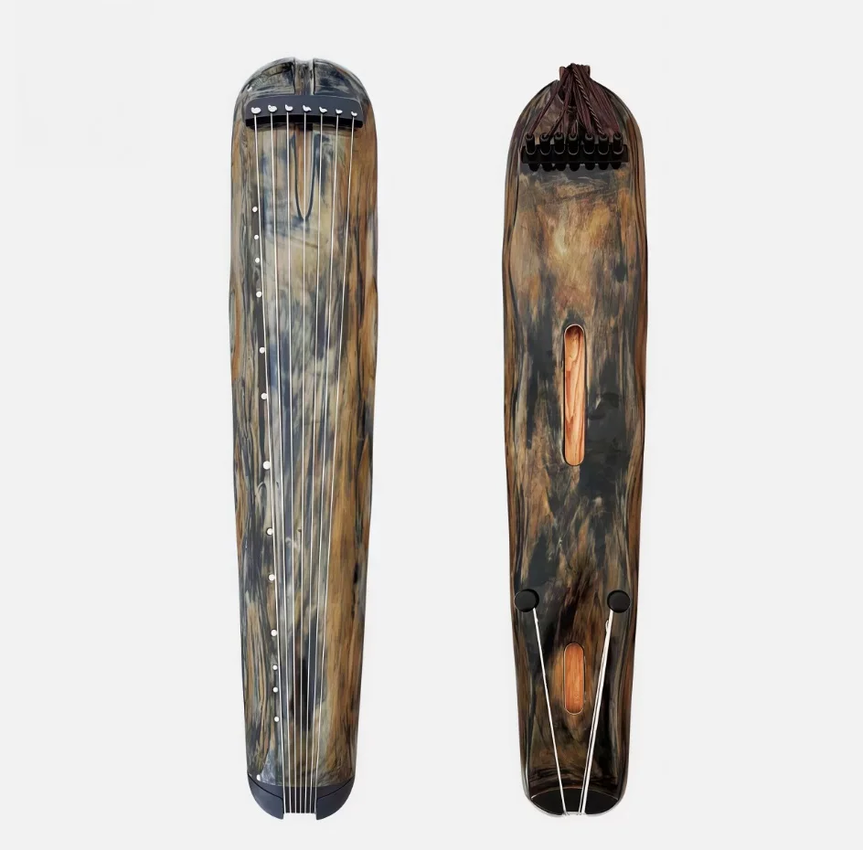 Guqin de style feuille de bananier de 98 cm, laque brute pure, instrument à cordes traditionnel chinois