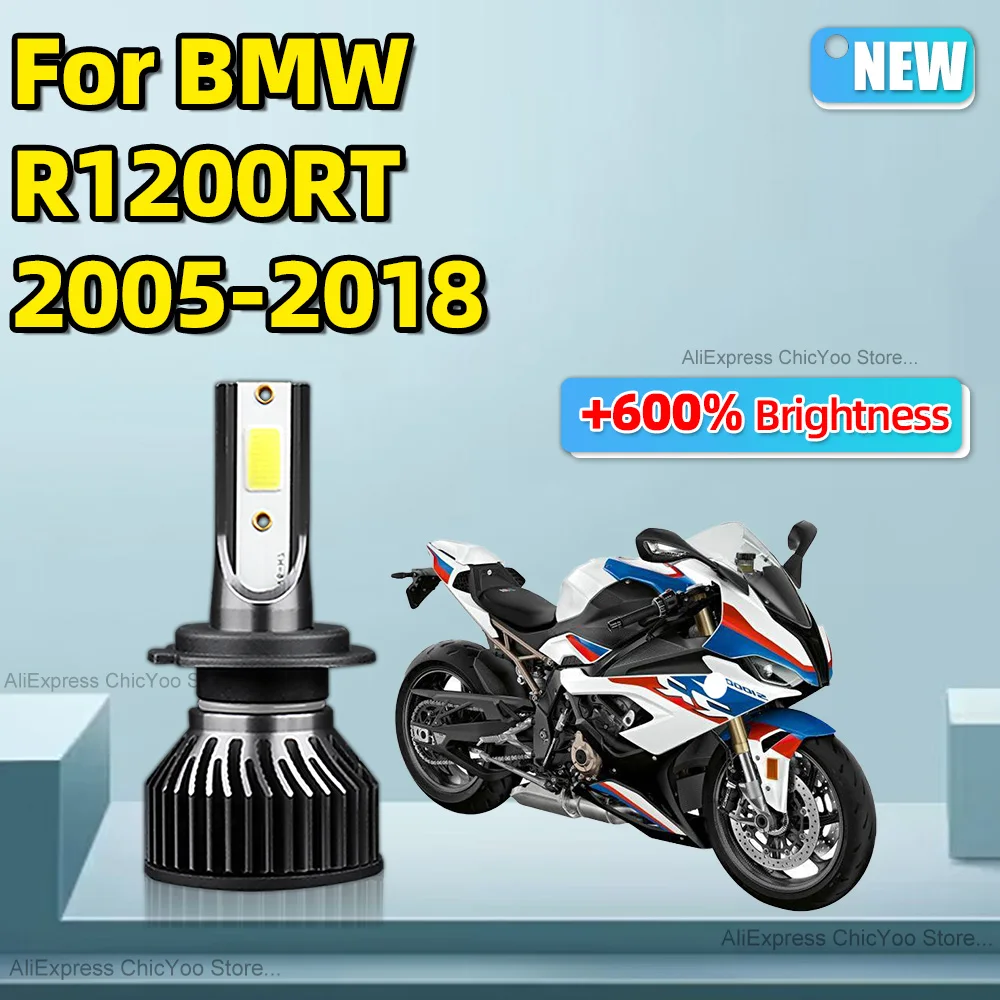 

For BMW R1200RT 2005 2006 2007 2008 2009 2010 2011 2012-2018 1Pcs H7 LED Headlight Bulb COB Motorbike Headlamp 12V with Fan