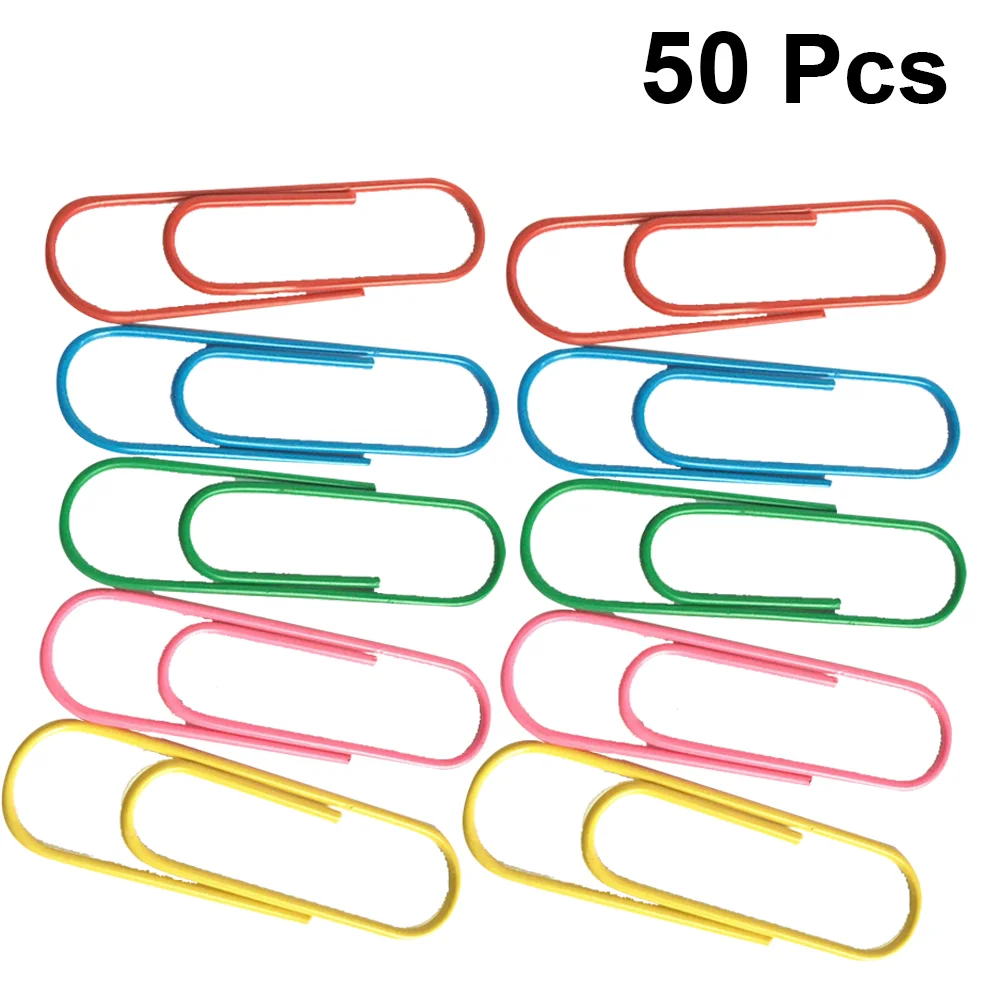 50 Pcs Photo Clip Paper Clips School Stationery Office Supply Overmolding Colorful