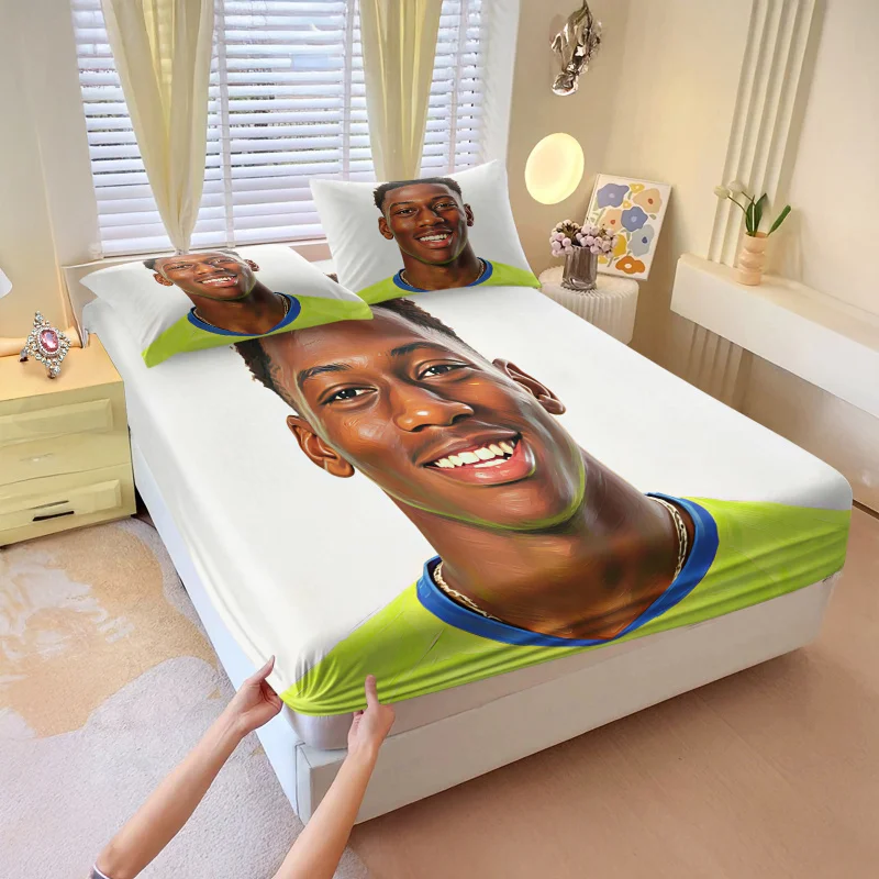 Soccer Player Oil Print Duvet Cover Set Comforter Cover Bedding Set no filler for sports fans teen men bedroom bedding
