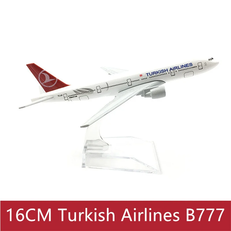 

16 см/20 см литая под давлением модель из сплава, турецкие авиакомпания B777, самолеты с подставкой, коллекция шасси, дисплей, самолеты, подарки для фанатов