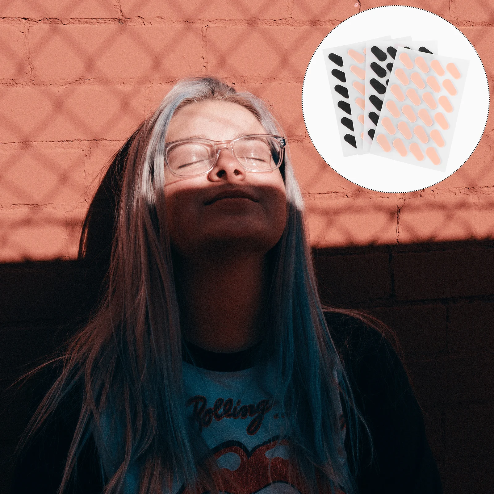 

48 Pairs of EVA Nose Pads Self Adhesive Anti-Slip Eyeglass Sunglasses Nose Pads (Black and Beige for Each Pairs)