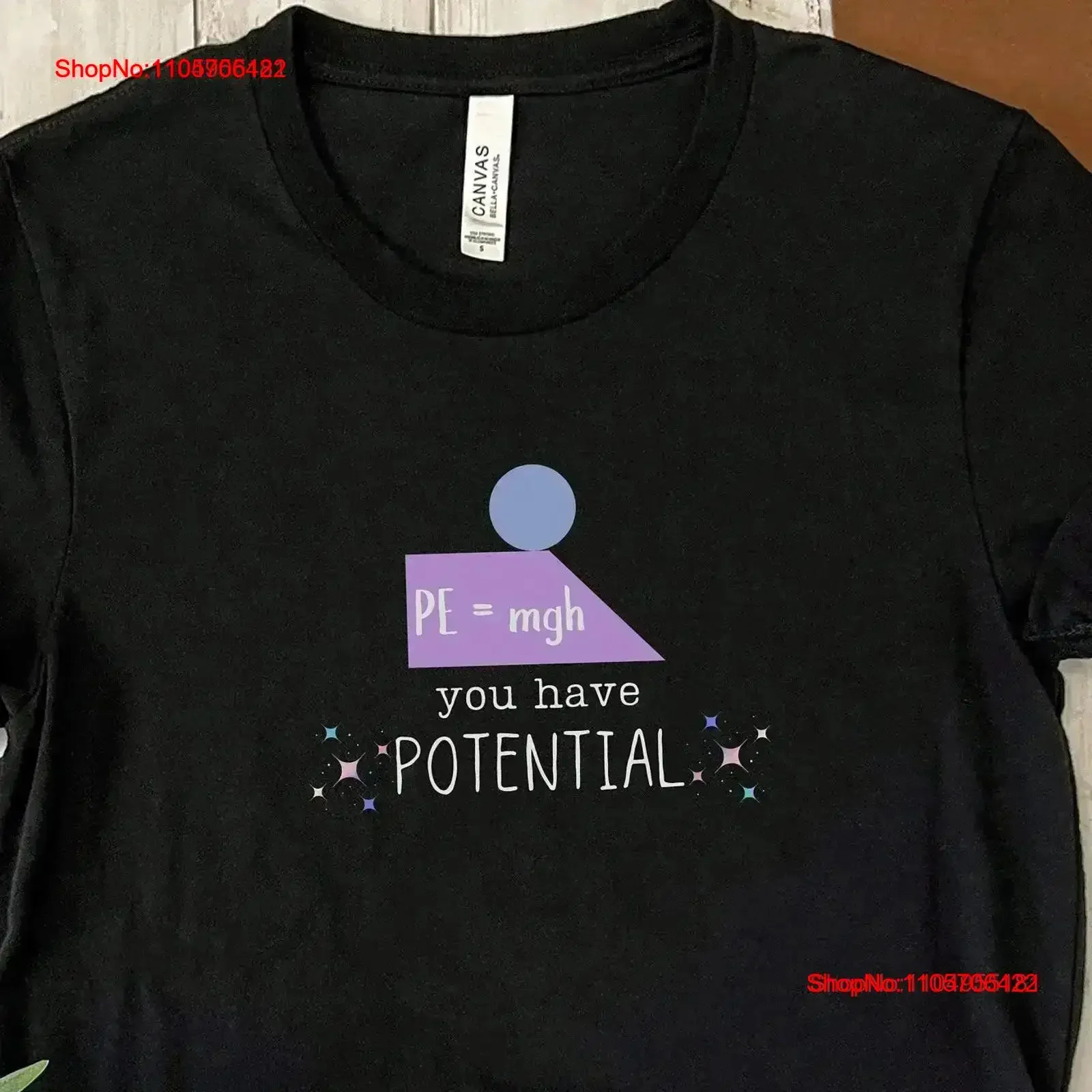 Funny Science Physics T Shirt Potential Energy teacher tee lover gift Physicist vintage Washed homme Comfortable graphic