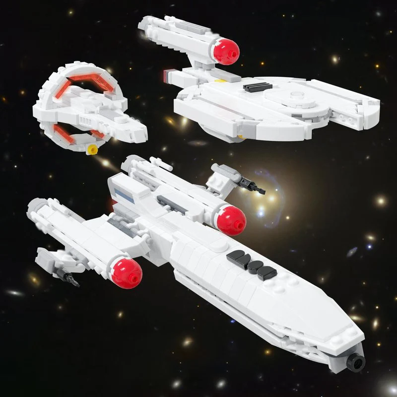 Military Space Cruiser Model MOC Building Bricks War Equipment Modular Technology Gifts Holiday Assemble Children Toys Suit