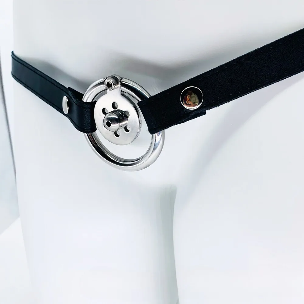 Stainless Steel Cage Sex Toy Strapon Ring Harness Short Male Chastity Device with Tube Adult Games