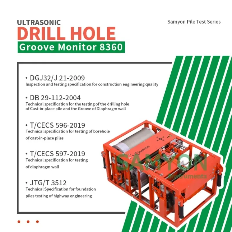 High Precision Hole Pile Integrity Tester Testing Equipment 100m/150m Depth Dynamic Analyzer Drill Hole Groove Monitor 8360