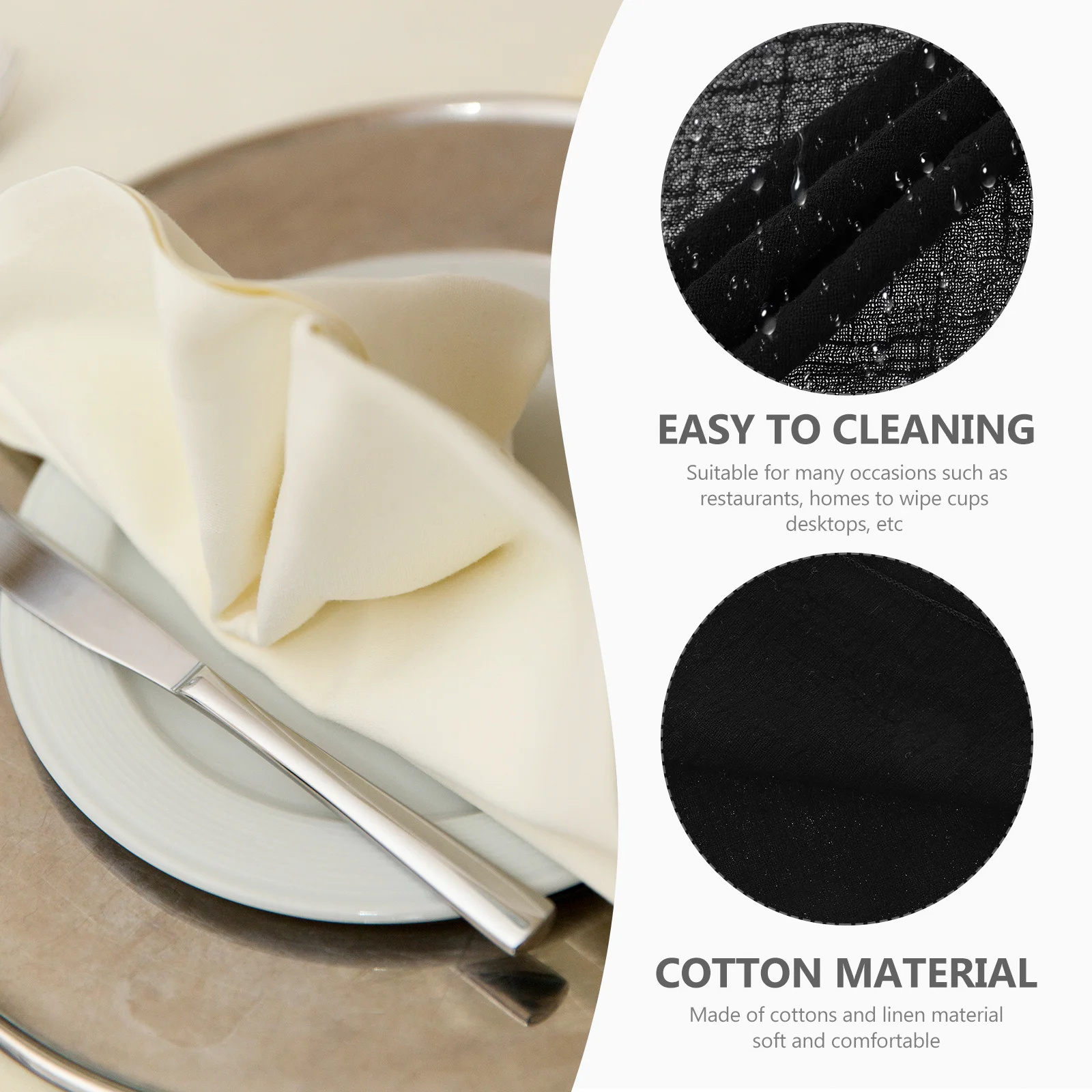 

10Pcs Comfortable Soft Cotton Linen Napkins Washable Reusable Dinner Cloth Decorative for Weddings Party