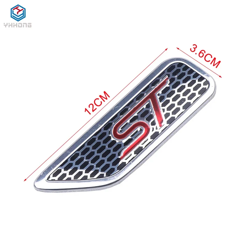 2Pcs 3D aluminum Emblem ST Sport Fender Side Sticker Badge Auto Accessories for Ford focus 2 fiesta ranger fusion mondeo mk2 mk4