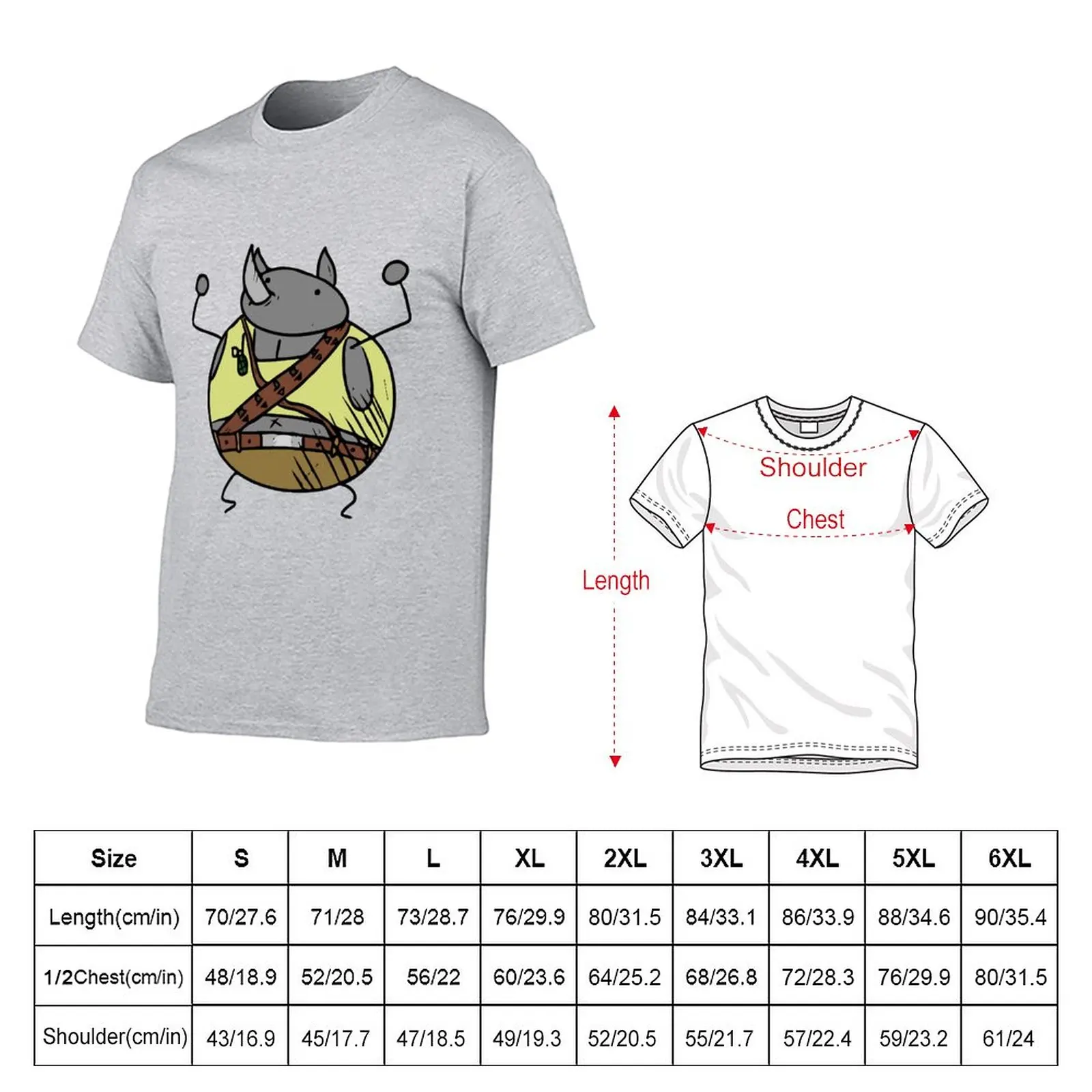 Rhino Guy T-Shirt man clothes funny t shirt cute tops mens clothing