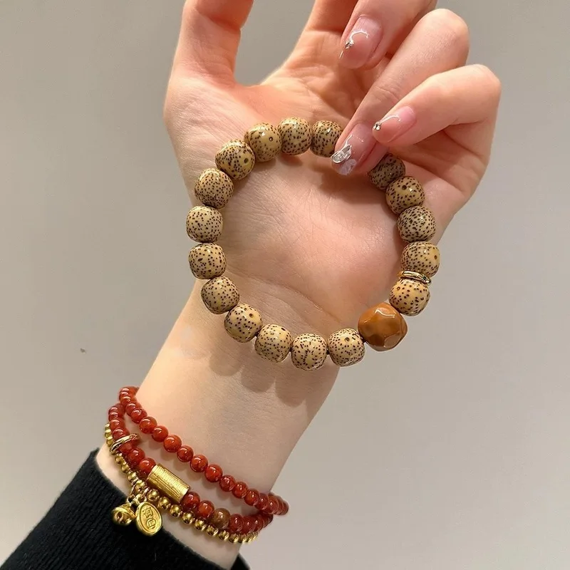 Design: Moon Bodhi, Chicken Oil Yellow, Single-Strand Monkey Cheese Bracelet