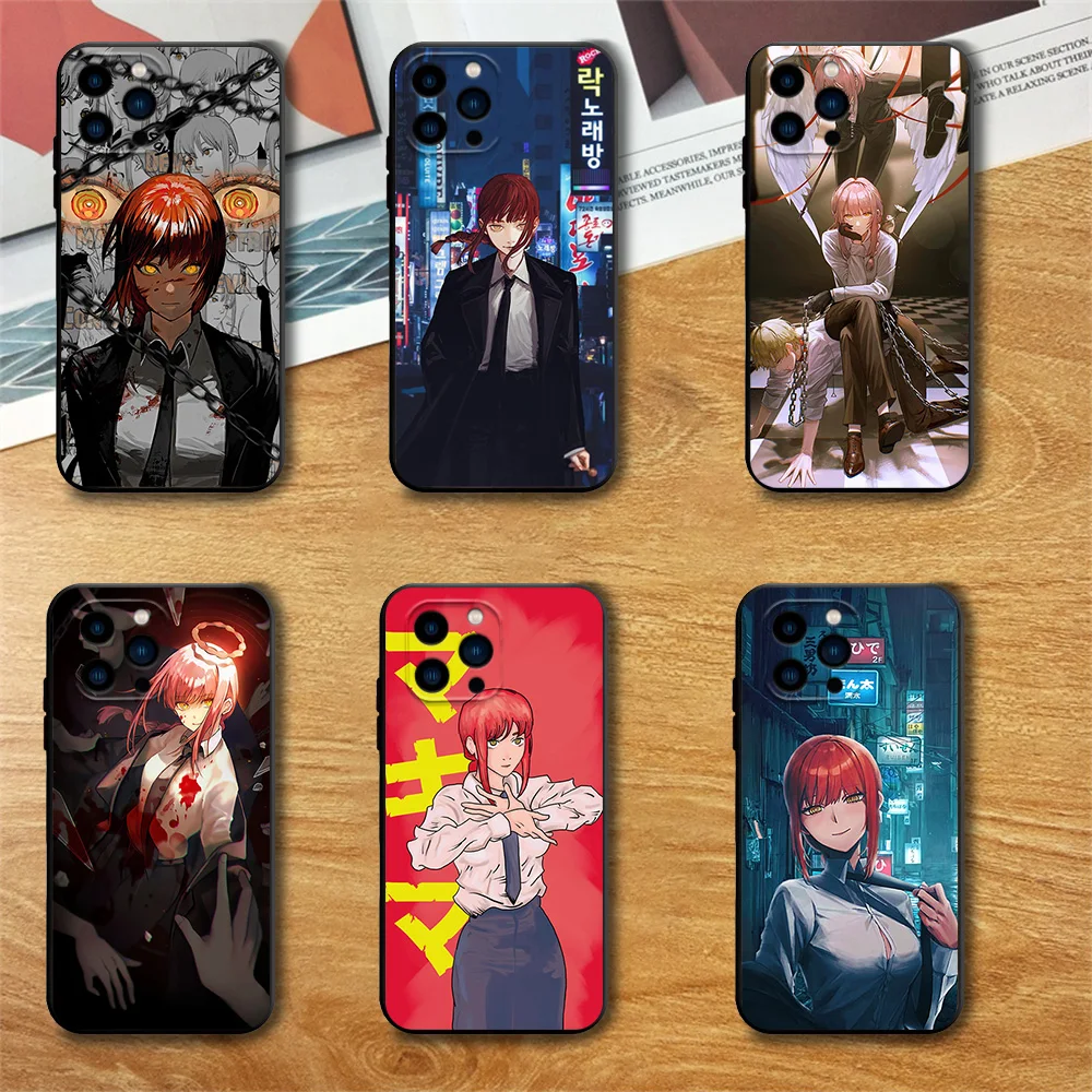 C-Chainsaw M-Man M-Makima Phone Case For Samsung S23 S22 ULTRA A22 A23 A32 A34 A52 A53 A54 A71 A72 A73 Black Soft Silicone Cover