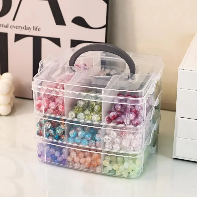 Transparent Adjustable Stackable Compartment Slot Plastic Storage Box For Organizing Toys Jewelry