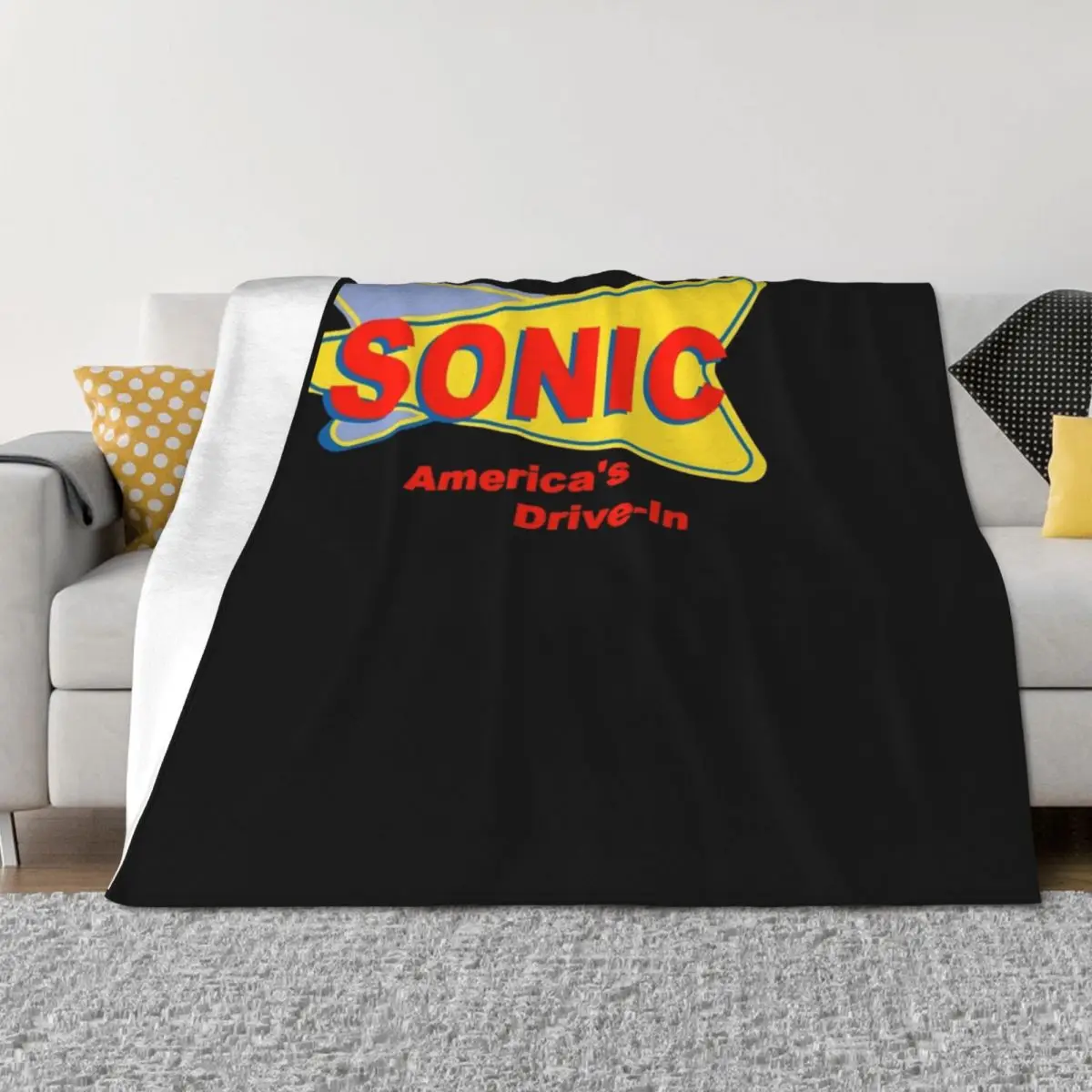 Sonic America & x27;s drive-in Fast Food Logo Camiseta esencial roja Manta para bebés Mantas polares de lujo