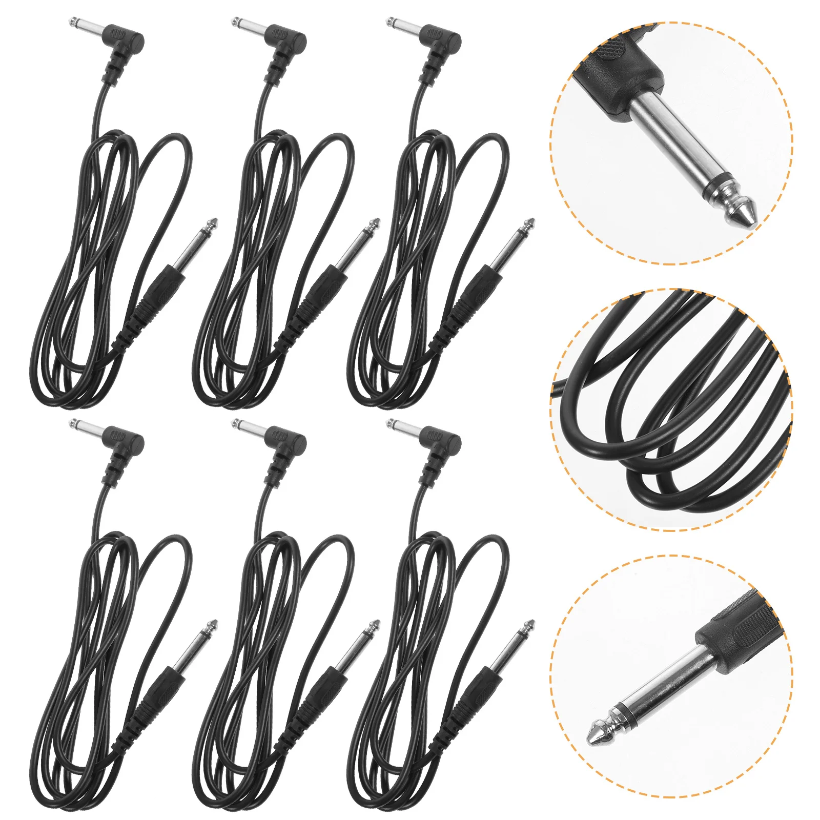 

8pcs 6.35Mm Guitar Cable Electric Audio Cord For Amplifier Bass Pedal Patch Cables Instrument Wire Amp Connection Rubber Copper