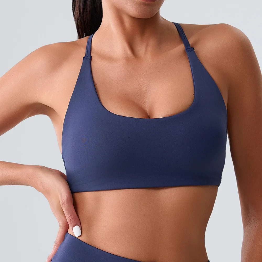 Women’s Fitness Yoga Bra, Racerback Sports Bra, Sexy Breathable Nylon Gym Top,Running Workout Bra,Comfortable Athletic Underwear