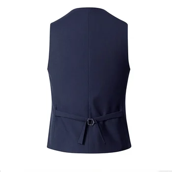 M-7XL Spring/summer Man Suit Vest Sleeveless Vest with Adjustable Waist Single Breasted Solid Color Business Suit Vest Wedding 2