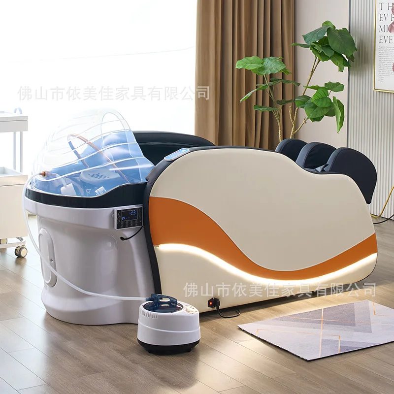 Electric intelligent massage shampoo bed Automatic flushing bed for barber shops