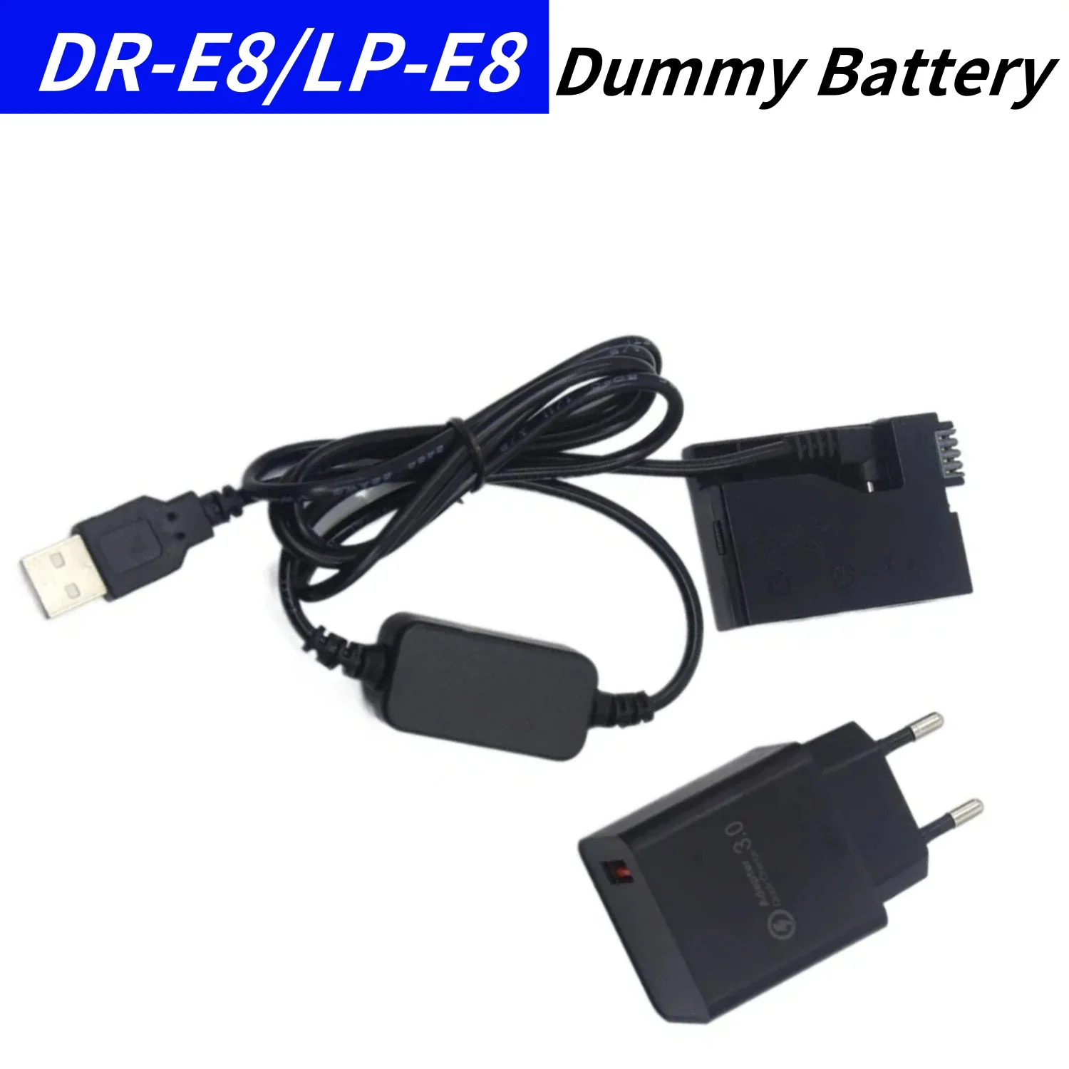 

18W Charger&USB to DC Cable&LP E8 Dummy Battery DR-E8 Coupler for Canon EOS T2i T3i T4i T5i 550D 600D 650D 700D X4 X5 X6 Camera