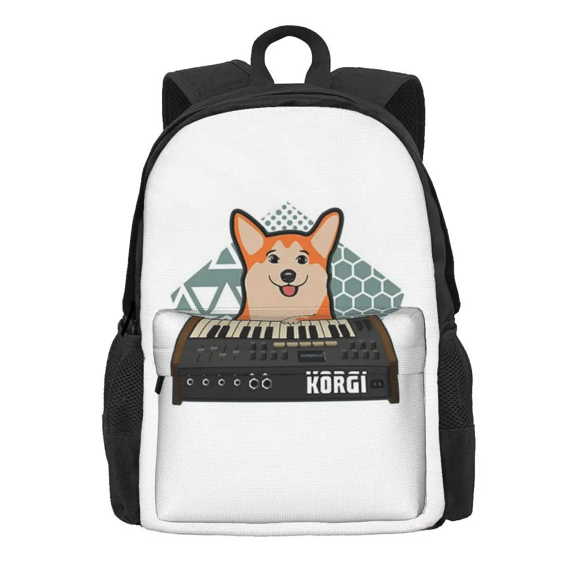 Mochilas divertidas de Synthesizer Fan Corgi Dog para niños y niñas, mochilas escolares para niños, mochila para computadora portátil, bolsa de hombro