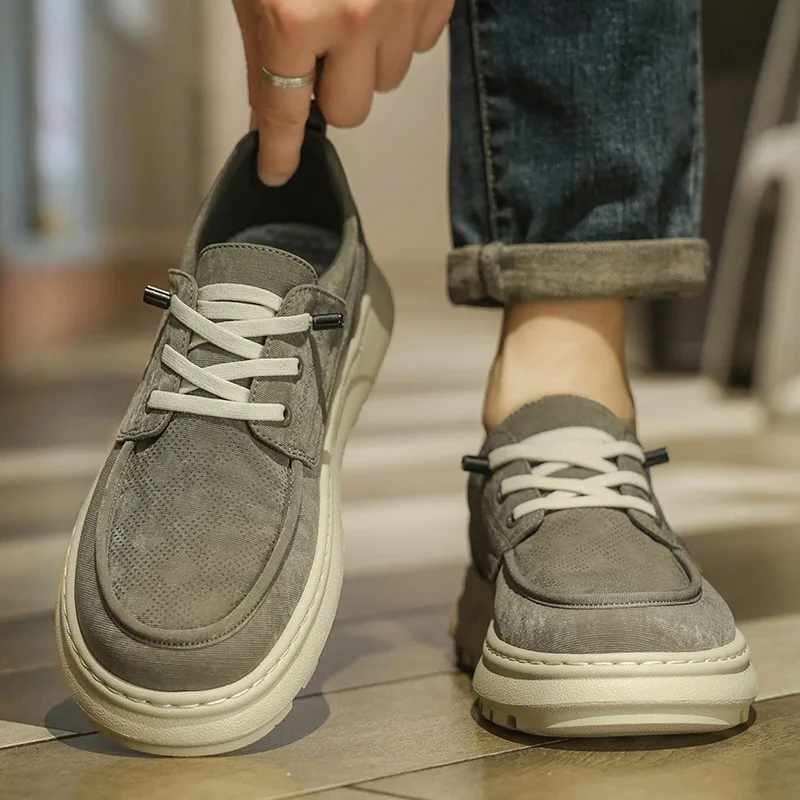 

Men's Fashion British Style Breathable Casual Shoes Comfortable Non-slip Thick Sole Shoes for Daily Wear