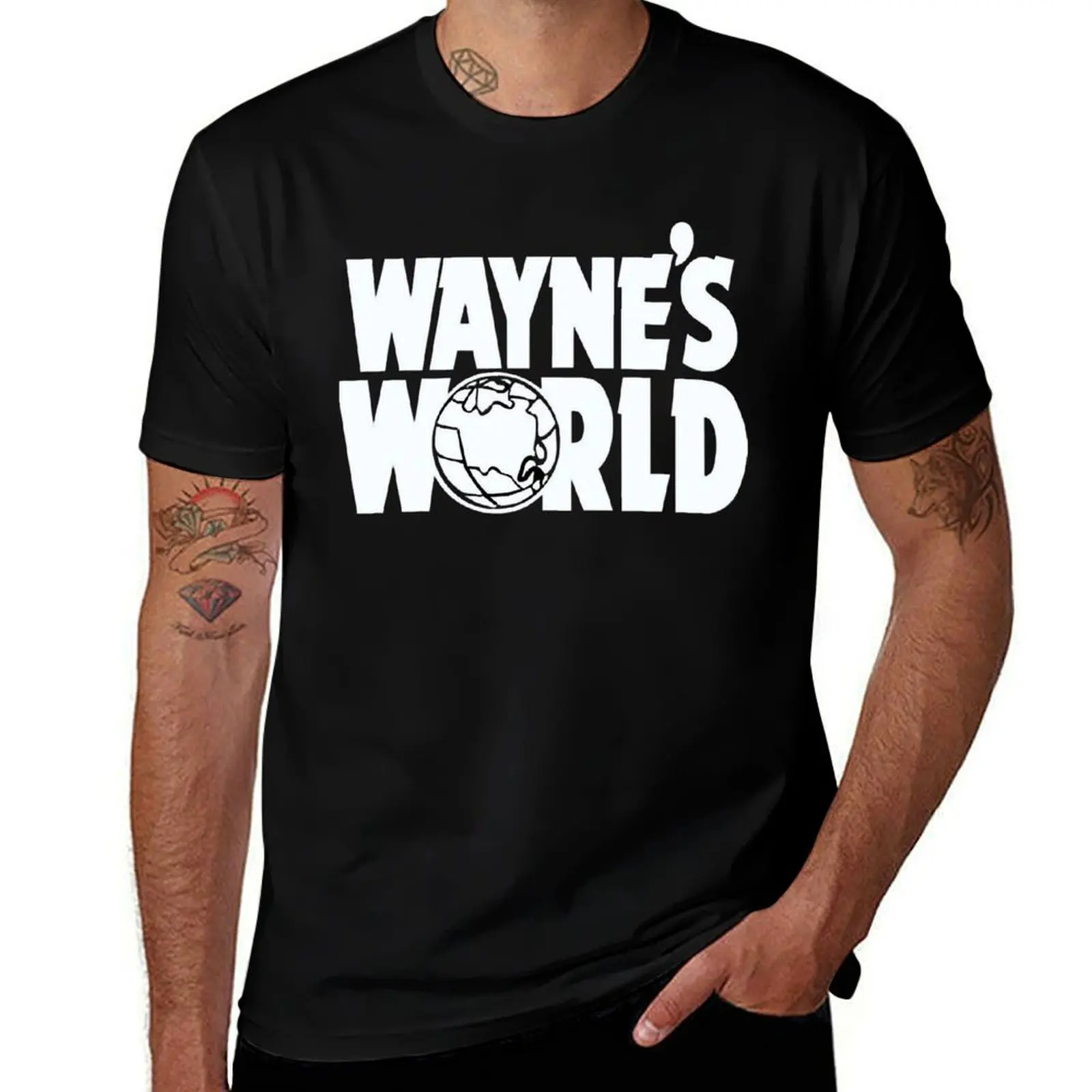 

Waynes World Logo T-Shirt tops topping boys animal print t shirt men