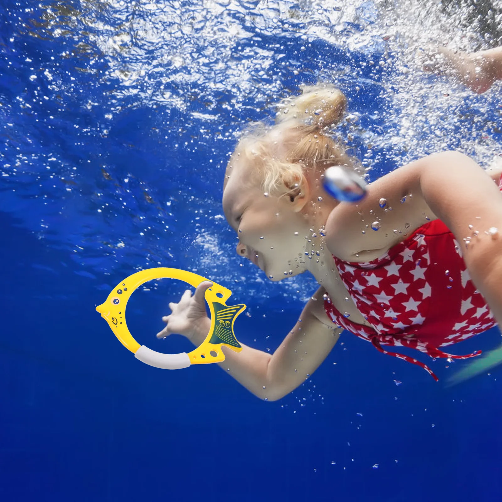 4 قطعة أدوات الغوص الممتعة على شكل سمكة حلقات السباحة تحت الماء ألعاب الغوص للأطفال ملحقات حمام السباحة الجديدة #1