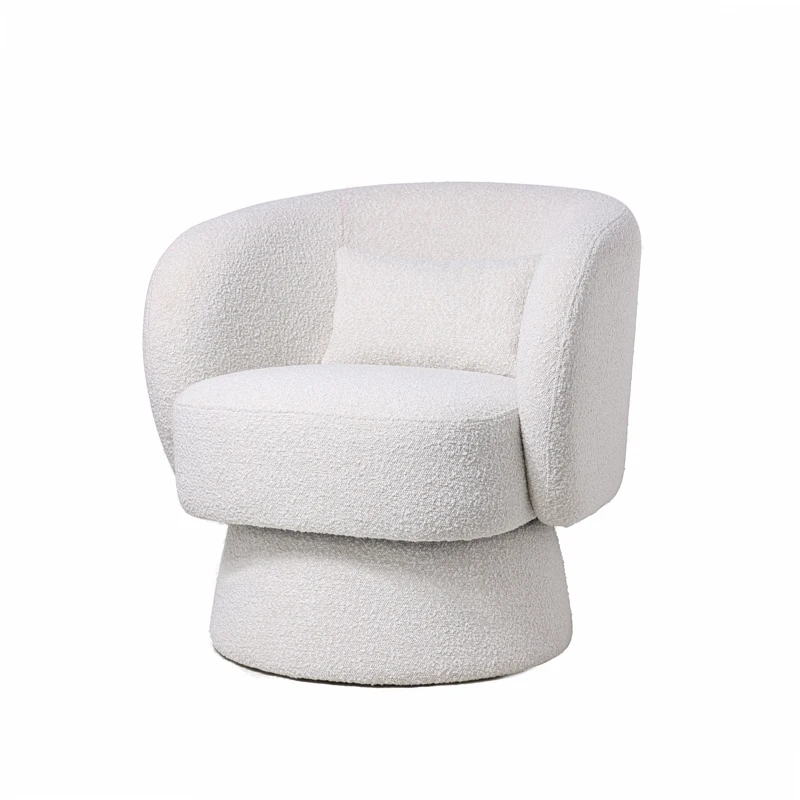 Nordic Teddy Rotating Chair for Apartment Leisure Sponge Filling Set Single Seater Luxury Fabric Lounge Chair