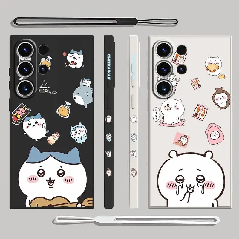 귀여운 치카와스 휴대폰 케이스, 삼성 갤럭시 S24 울트라 S20 FE S22 S23 울트라 5G S21 플러스 S22 실리콘 럭셔리 커버
