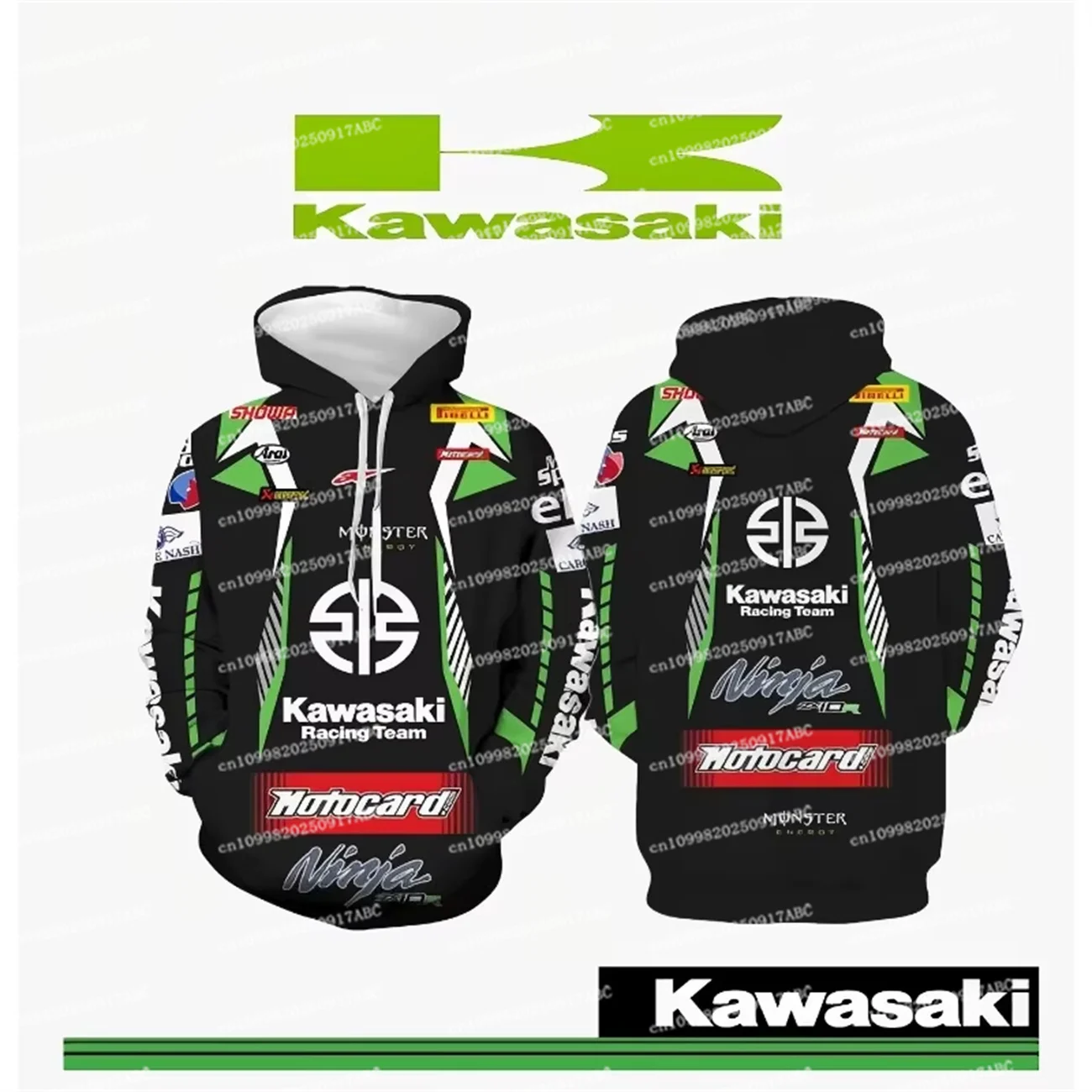 

(Kawasaki) Мужская толстовка Kawasaki с капюшоном модный пуловер Kawasaki логотип мотоцикла удобная повседневная женская толстовка с капюшоном для поездок на работу