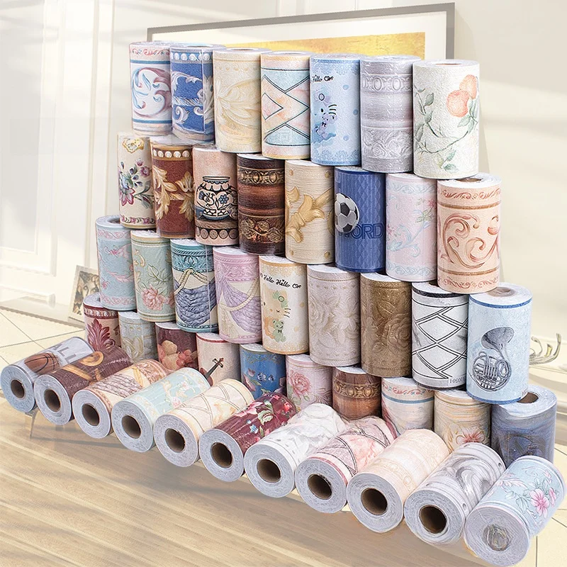 Thickened Self-Adhesive Relief Wall Stickers Living Room Glass Door Waterproof PVC Waistline Stickers Home Decor Door Moulds