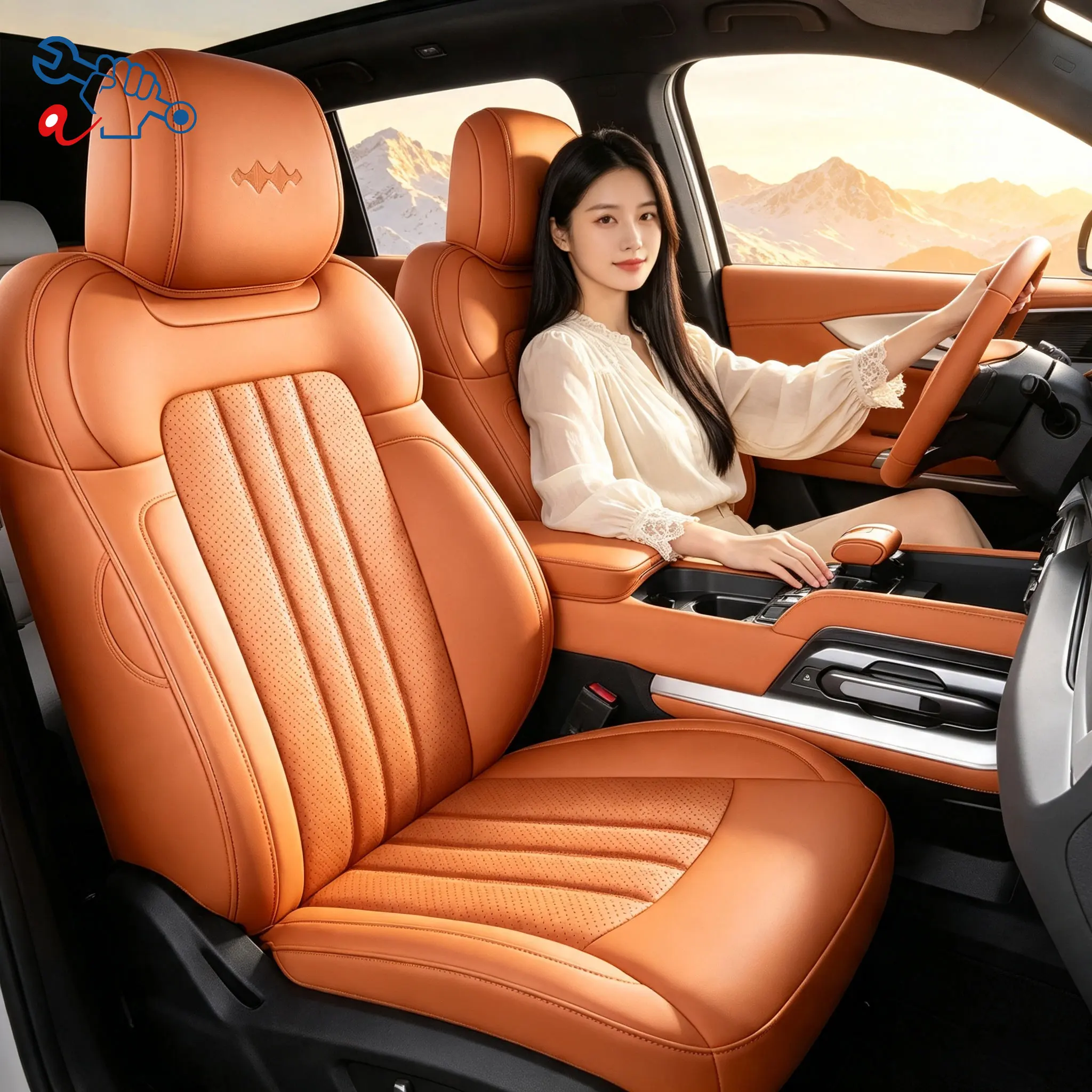 Left-Drive Car Seat Cover For BYD Ti7 5-seater 2025-2026 Custom Fit Seat Cover Full Surrounded Seat Protection Cushion Auto