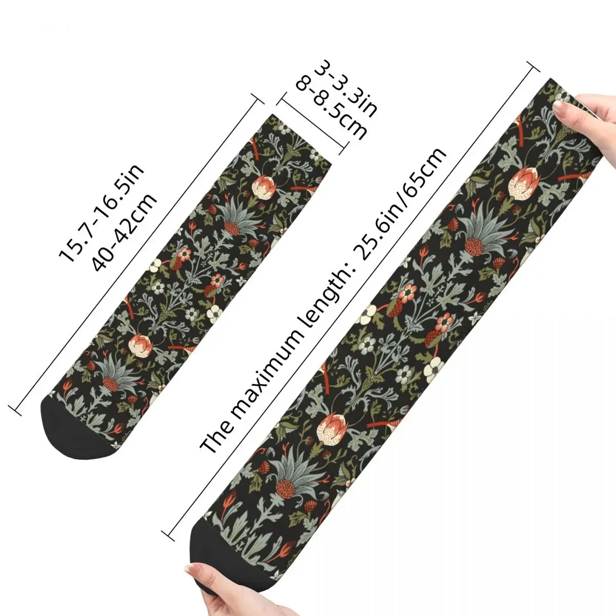 Harajuku William Morris Basketball Socks Birds Vintage Polyester Middle Tube Socks for Women Men Breathable